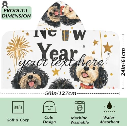 Christmas Dogs Personalized Kids Hooded Towel