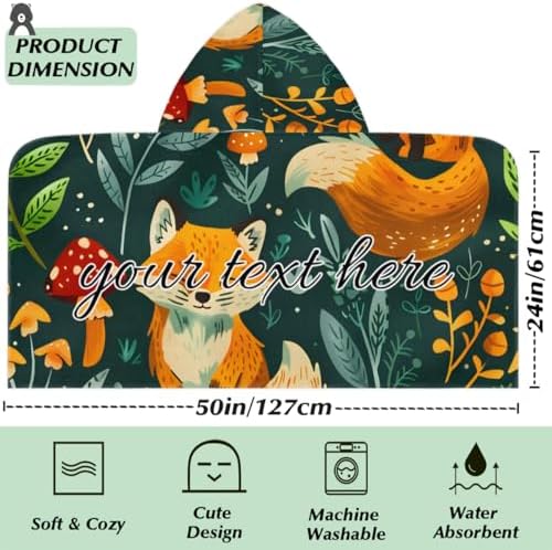 Rustic Forest Personalized Kids Beach Towel with Hood
