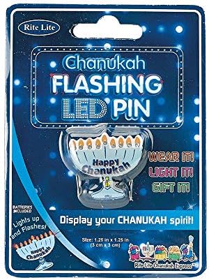 Rite Lite Chanukah Flashing LED Menorah Pin