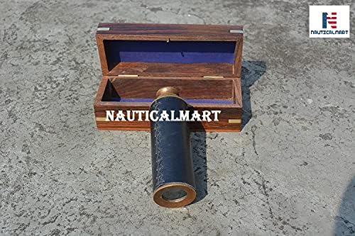 Brown Antique Spyglass Telescope with Box Handmade Collectible