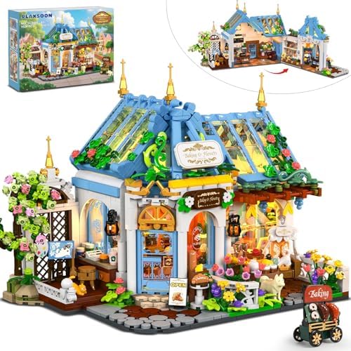 Flower Caf House Building Set with LED Light