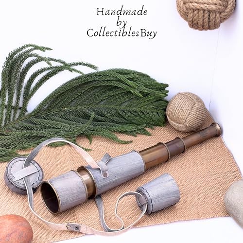 Antique Style Brass Telescope with Leather Cover