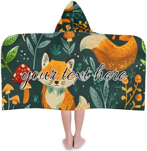 Rustic Forest Personalized Kids Beach Towel with Hood