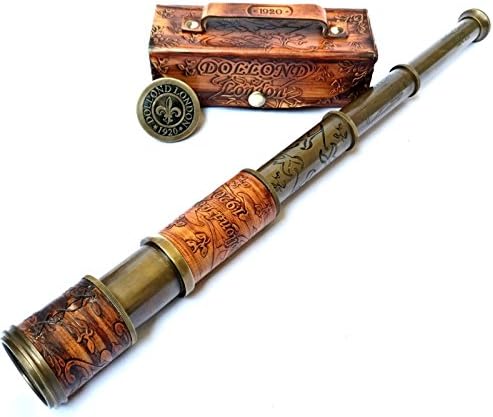 Nautical Pirate Brass Telescope with Box 14 Inches