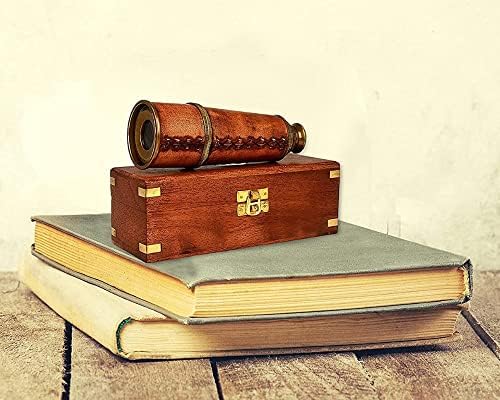 RII Antique Brass Spyglass with Leather Case