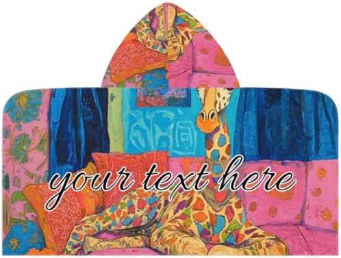Funny Color Giraffe Personalized Kids Beach Towel