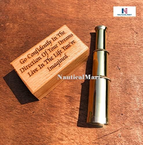 Brass Telescope Pirate Spyglass with Personalized Wooden Box 1