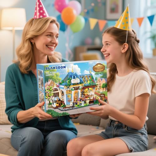 Flower Caf House Building Set with LED Light