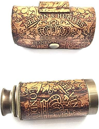 Nautical Handheld Pirate Brass Telescope with Case 1