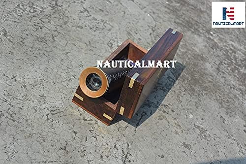 Brown Antique Spyglass Telescope with Box Handmade Collectible