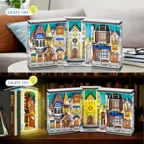 Medieval Architecture Book Nook Building Set with Light