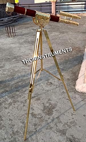 Brass Nautical Telescope With Floor Standing Tripod