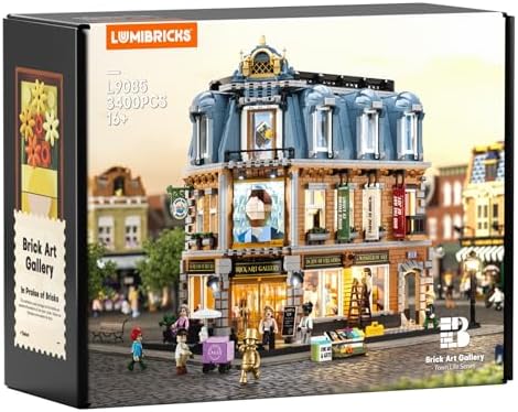 Lumibricks Brick Art Gallery Building Set - 3400 Pcs with Minifigures and LED Lighting