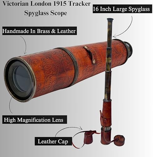 Handmade Brass Telescope 32 Inch Functional Spyglass Replica