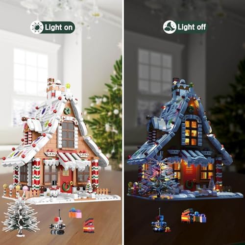 Christmas Gingerbread House Building Set with LED Lights