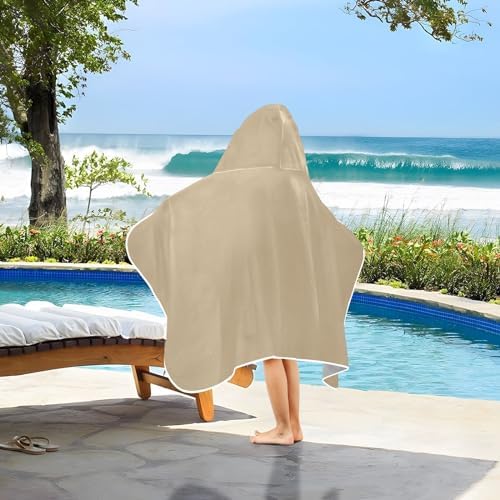 GAIGEO Pale Ocre Kids Hooded Bath Towels