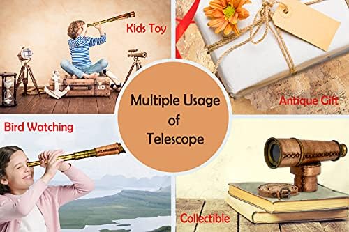 RII Antique Decor Spyglass Pirate Telescope with Leather Case 1