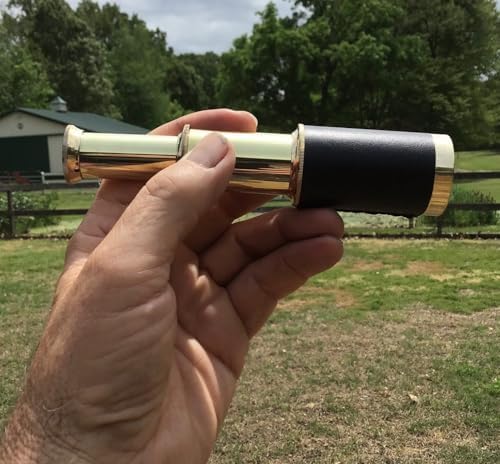 6 Brass Handheld Telescope with Wooden Box