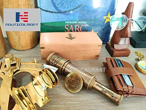 Pirate Brass Telescope with Antique Finish and Lid
