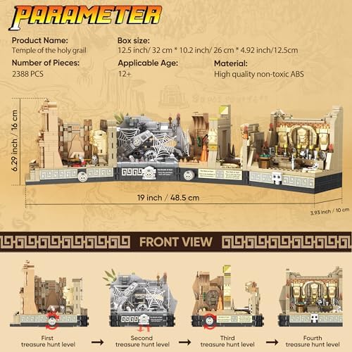 QEINIE Temple Building Set 5-in-1 Construction Toy