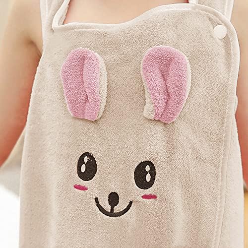 PURFUN Girls Soft Bath Towel Wrap with Cartoon Rabbit