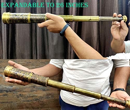 5MOONSUN5 Brass Telescope with Leather Case
