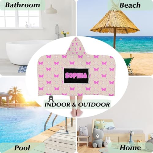 Personalized Hooded Bath Towel with Name for Kids