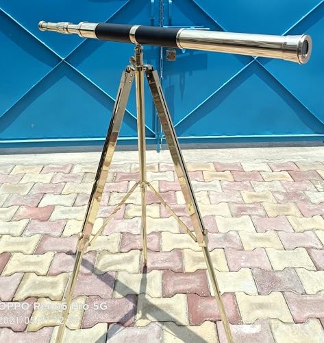 Nautical Brass Telescope with Wooden Tripod 1