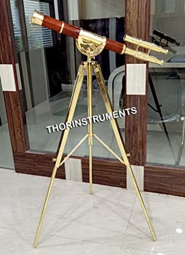 Brass Nautical Telescope With Floor Standing Tripod