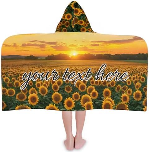 Personalized Kids Hooded Beach Towel for Boys Girls Custom Name Bath Towel