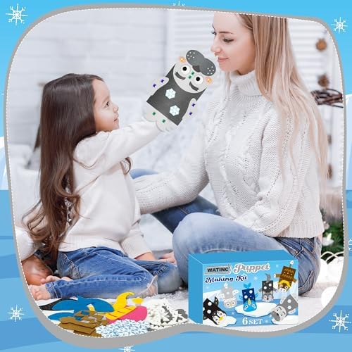 WATINC 6Pcs Hand Puppet Making Kit for Kids