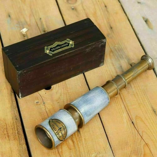Victorian Nautical Spyglass Telescope 16 Inch Brass Wooden Box Gift