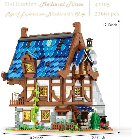 JMBricklayer Medieval Blacksmith Shop Building Set for Adults