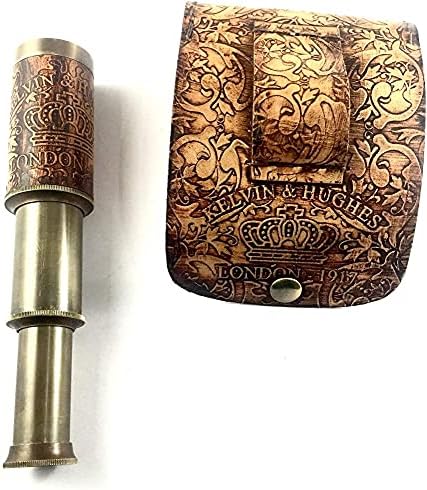 Nautical Pirate Brass Telescope with Box Case