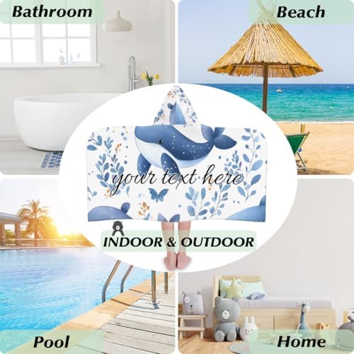 Personalized Kids Hooded Beach Towel for Boys and Girls