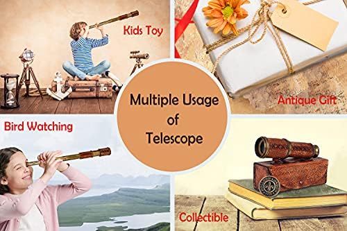 RII Antique Decor Spyglass Pirate Telescope with Leather Case