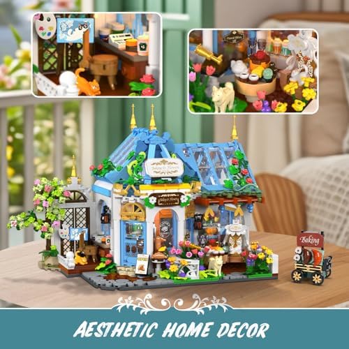 Flower Caf House Building Set with LED Light