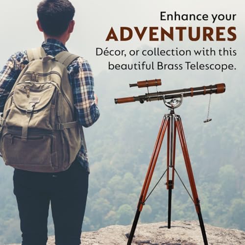Antique Brass Telescope with Shiny Black Chrome Finish