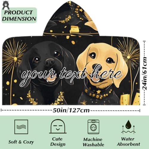 Christmas Cute Dogs Personalized Kids Beach Towel
