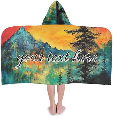 Boho Sun Sunset Mountain Personalized Kids Beach Towel