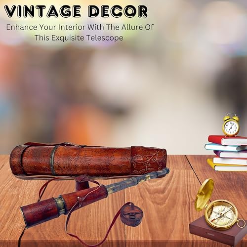 Handmade Brass Telescope 32 Inch Functional Spyglass Replica