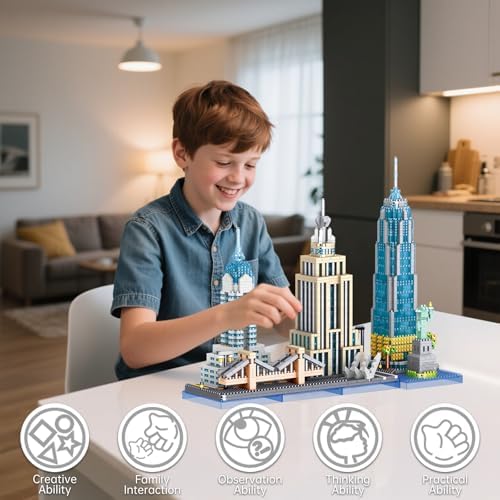 New York Skyline Micro Mini Blocks Building Set with 3262 Pieces