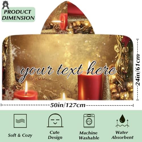 Personalized Christmas Beach Towel for Kids with Name
