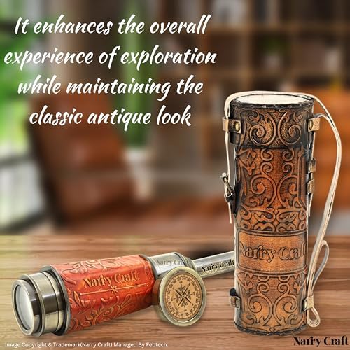 Vintage Brass Telescope with Leather Case