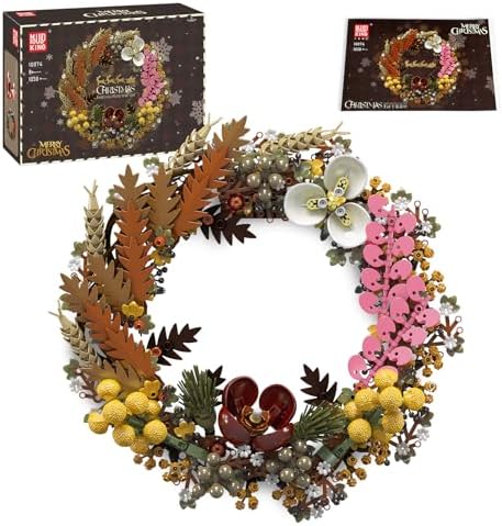 Mould King Christmas Dried Flower Wreath Building Blocks Set