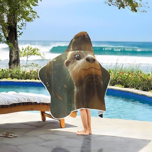 Cute Otter Kids Hooded Bath Towel 24x50