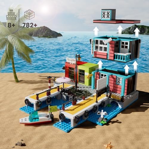 Mould King Dockside Inn Building Set with Rescue Ship 782 Pieces
