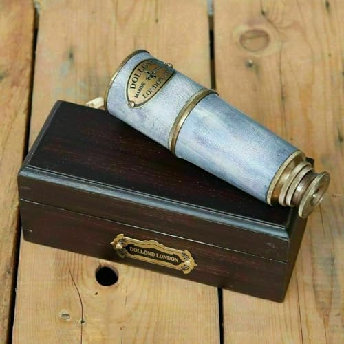Victorian Nautical Spyglass Telescope 16 Inch Brass Wooden Box Gift