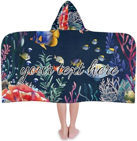 Personalized Kids Hooded Beach Towel with Custom Name