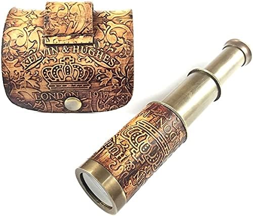 Nautical Pirate Brass Telescope with Box Case